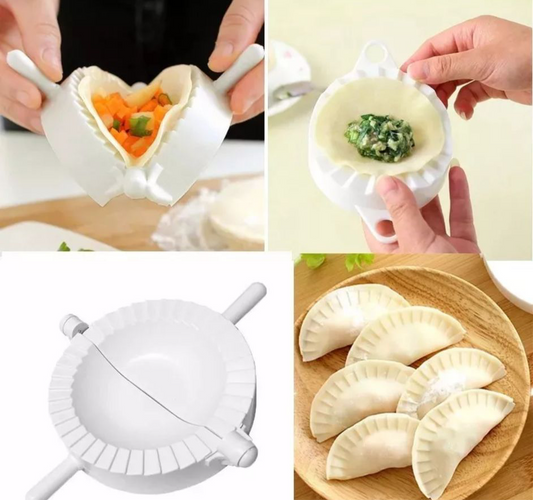 3 Piece DIY Dumpling Maker Set - Includes 3 Different Size Moulds, Dough Press, and Pastry Empanada Mold Tool - Perfect for Making Homemade Dumplings, Empanadas, and Meat Pies