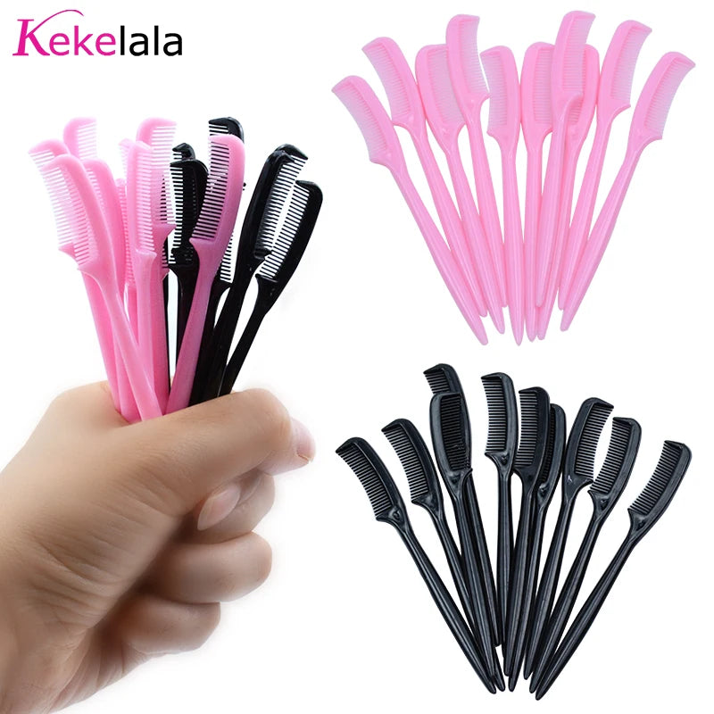 10Pcs/Lot Micro Eyelash Extension Combs Makeup Tools Mini Eyebrow Brushes Mascara Wands Applicators Spoolies for Wholesale