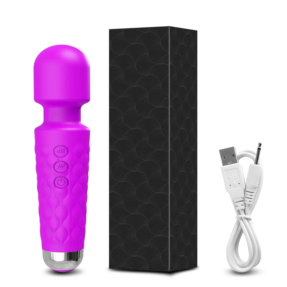 20 Modes Powerful Vibrator Magic Wand Female G-spot Massager USB Rechargeable Female Adult Erotica Products Sex Toy for Women