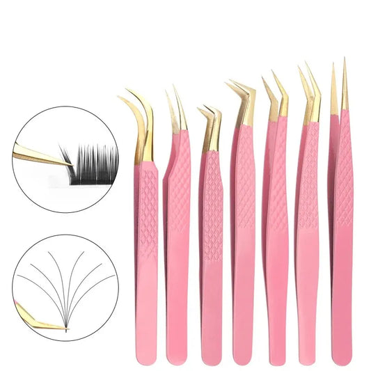 1 Pcs Eyelashes Tweezers For Lash Extension Stainless Steel High Precision Anti-static Tweezers Makeup Tools Eyelash Extensions