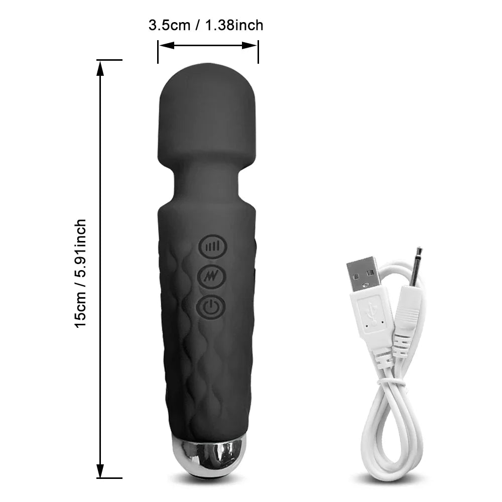 20 Modes Powerful Vibrator Magic Wand Female G-spot Massager USB Rechargeable Female Adult Erotica Products Sex Toy for Women