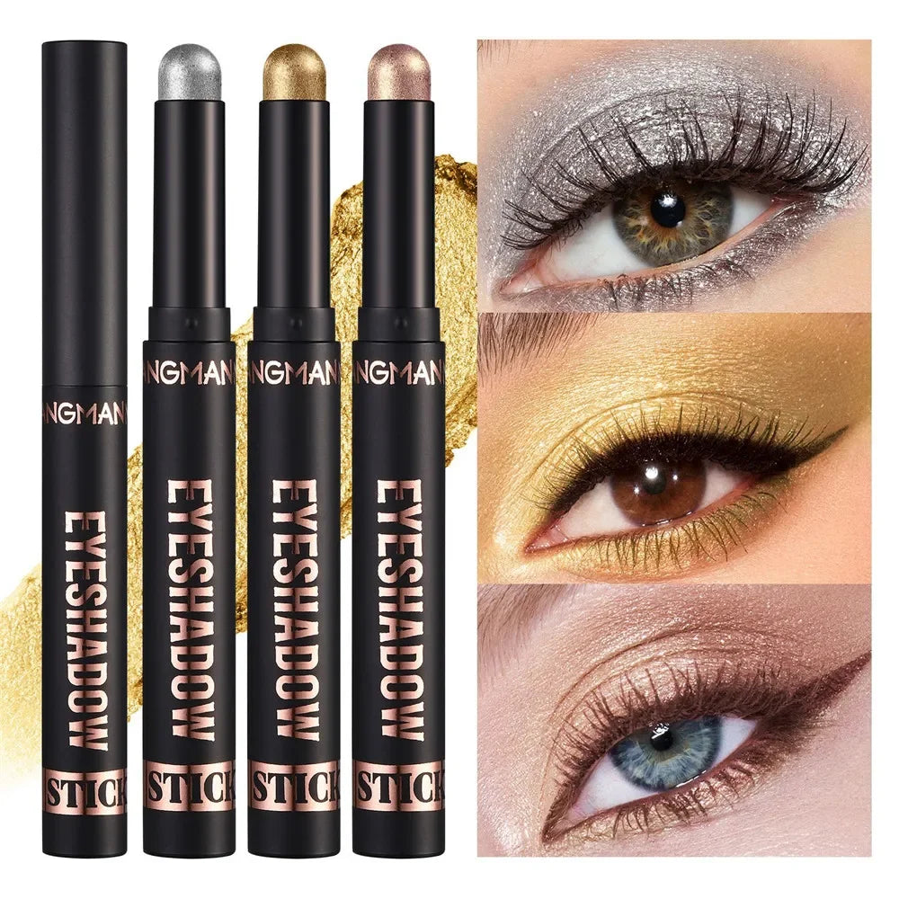 1PC Waterproof Pearlescent Eyeshadow Pencil Stick 8 Colors Lasting Glitter Shimmer Eye Shadow Highlighter Pen Eyes Makeup Tools